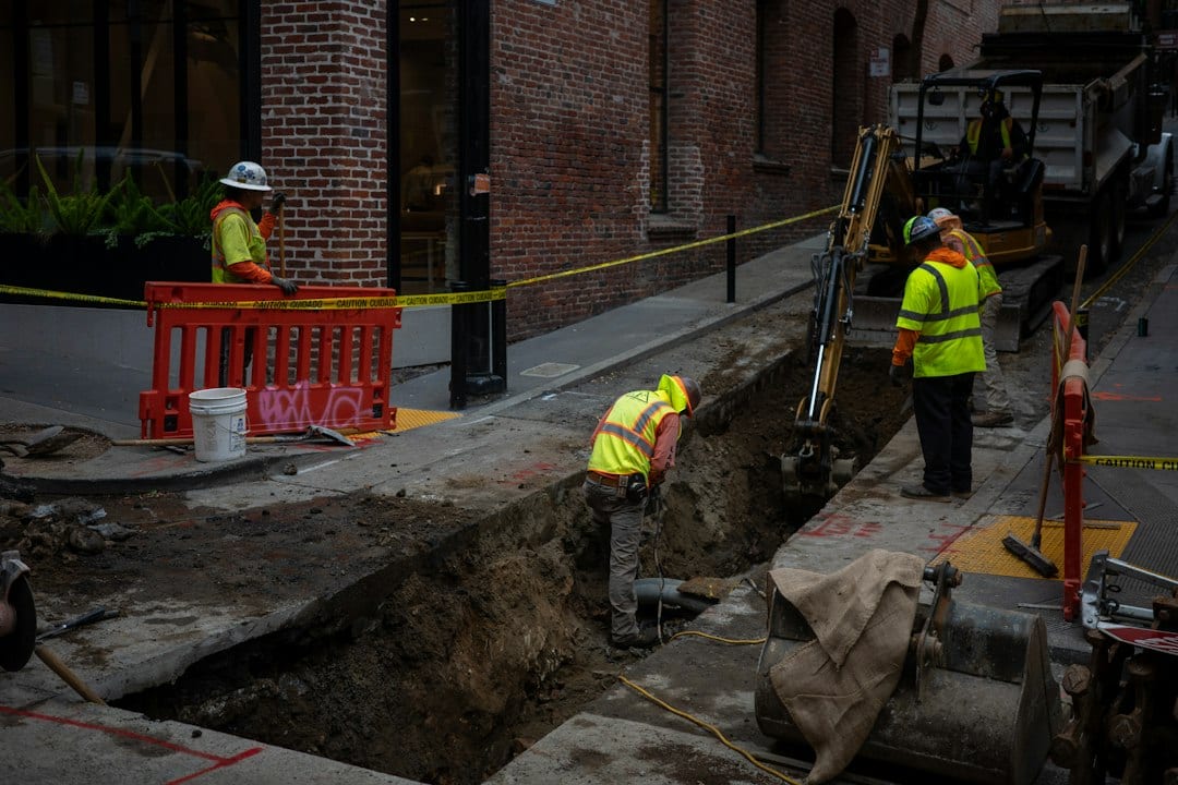 Perimeter trenching and barrier installation work