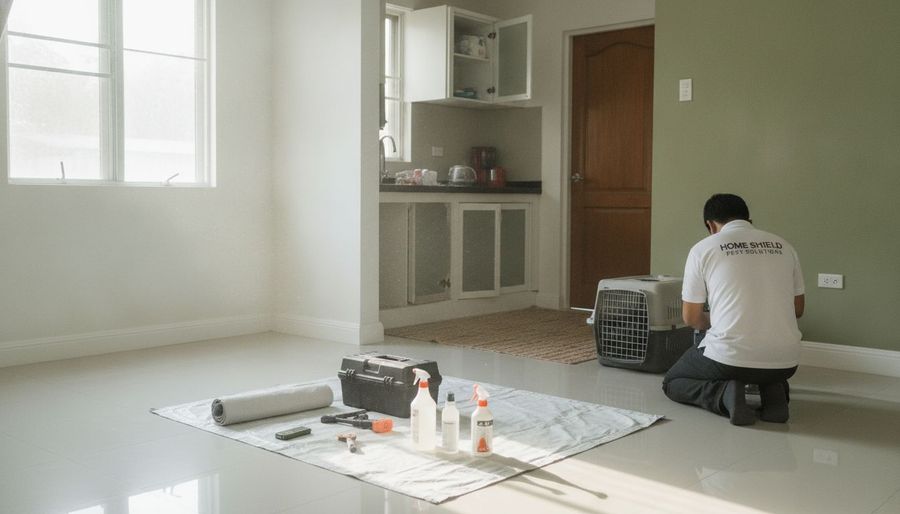 Prepared home interior before professional pest control treatment